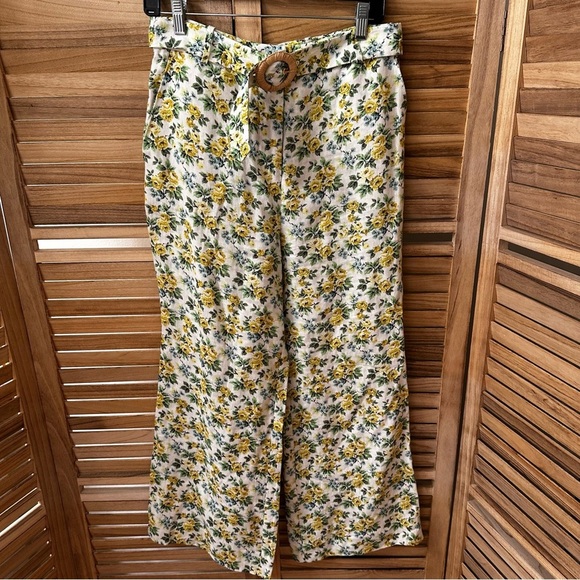 Zimmerman Golden Fitted Pant in Lemonade Acid Floral Size 8 - Picture 4 of 6